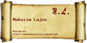 Makszim Lajos névjegykártya