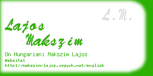 lajos makszim business card